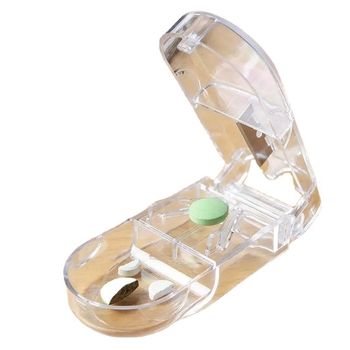 Κουτί χαπιών με ενσωματωμένο κόπτη φαρμάκων, φορητό με διαχωρισμένα διαμερίσματα, καπάκι στεγανοποίησης, υλικό PS