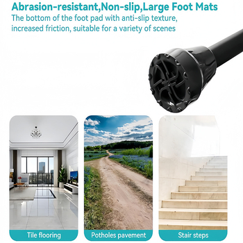 Aliuminio lydinio alkūninė lazda, sulankstoma su F forma rankena, suaugusiems, neslidus, 800 g, reguliuojamas aukštis