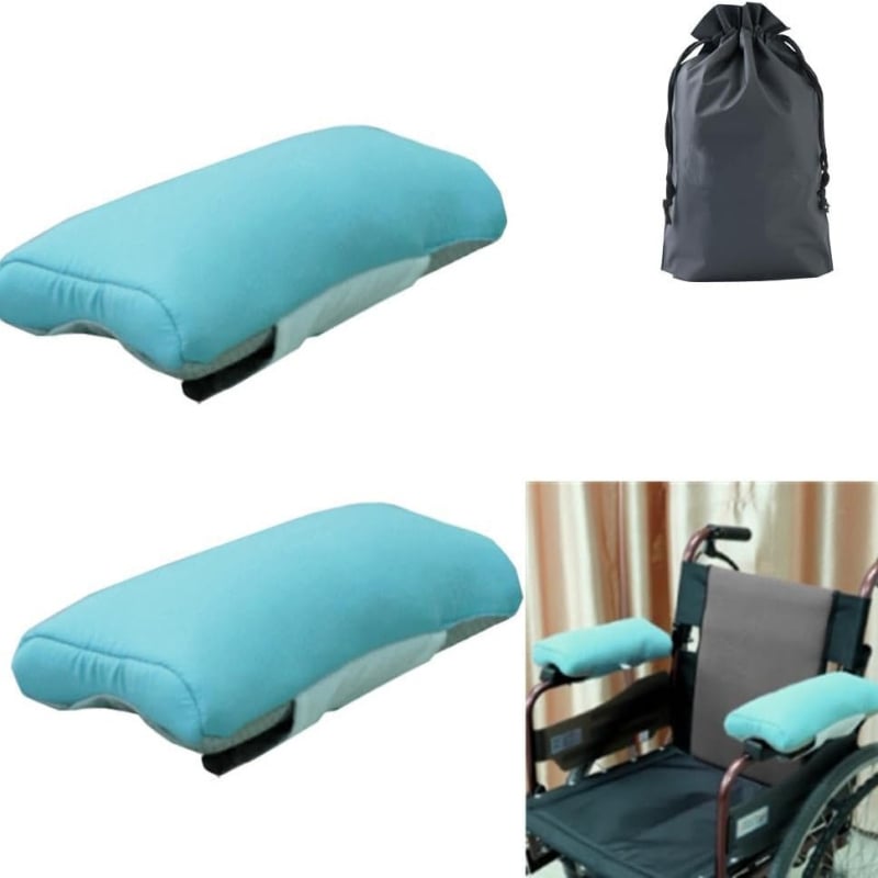 Invalidiajam vežimėliui skirta rankos atramos pagalvėlė – stačiakampio formos, velūrinis viršelis, pluošto užpildas, svoris 230 g
