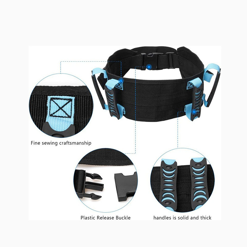 Centură de susținere talie pentru transfer și mers, material nylon, cataramă din plastic, închidere cu cataramă, finisaj textil, stil simplu