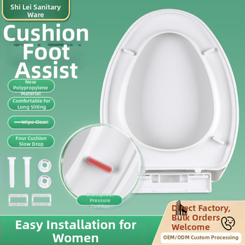 Καπάκι λεκάνης τουαλέτας - V-σχήματος, παχυνμένος, απαλό κλείσιμο, υλικό PP πλάκα, ρυθμιζόμενη απόσταση οπών 11–17, μοντέλο 069