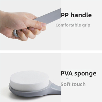 Ilga rankena vonios šepetėlis masažui su PP + PVA kempine – bendram naudojimui