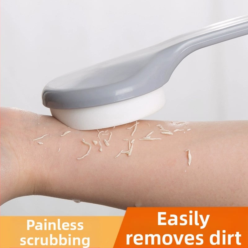 Ilga rankena vonios šepetėlis masažui su PP + PVA kempine – bendram naudojimui