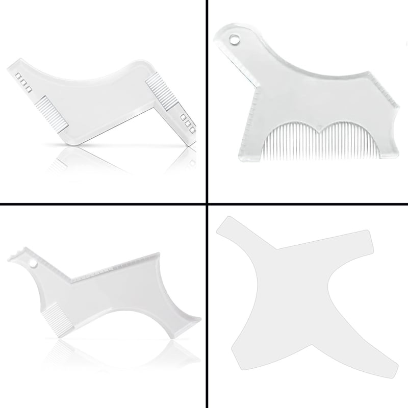 Комплект за оформяне на брада (четири части) – моделираща линейка за брада, PS материал, TIANYI марка