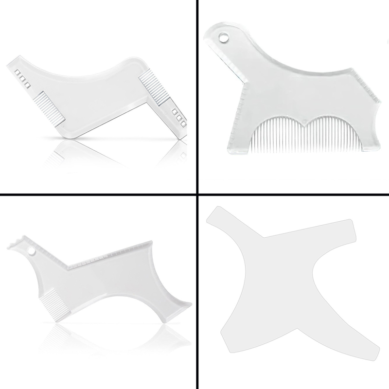 Комплект за оформяне на брада (четири части) – моделираща линейка за брада, PS материал, TIANYI марка