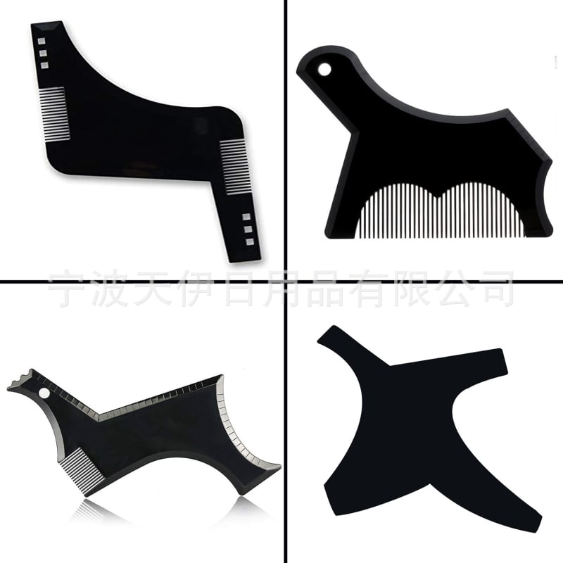 Комплект за оформяне на брада (четири части) – моделираща линейка за брада, PS материал, TIANYI марка