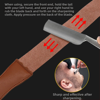 Journalists Πανί ακονίσματος μαχαιριών από δέρμα βοδιού με μεταλλικό δαχτυλίδι – Πανί για ακονίσεις μαχαιριών