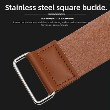 Journalists Πανί ακονίσματος μαχαιριών από δέρμα βοδιού με μεταλλικό δαχτυλίδι – Πανί για ακονίσεις μαχαιριών