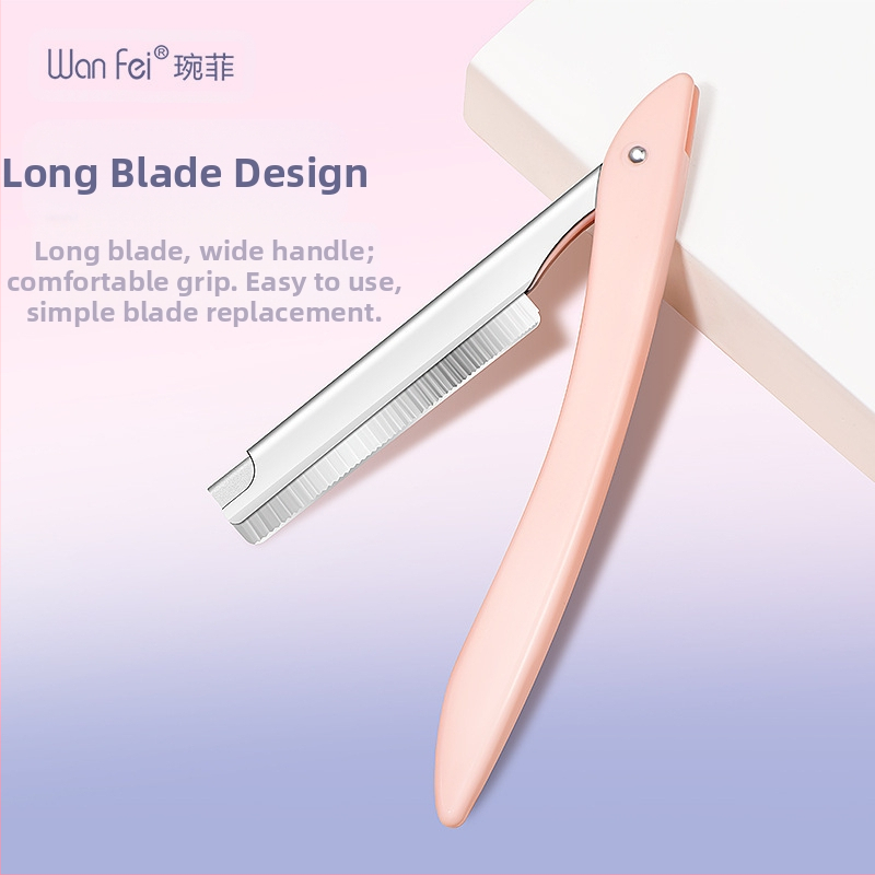 Wanfei profesionálny zastrihávač obočia z nehrdzavejúcej ocele s držiakom čepele, pre začiatočníkov