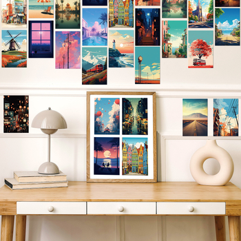 50 Postcards με σκηνές δρόμών σε καρτούν – ευχετήριες κάρτες σε στυλ Instagram, από χαρτόνι