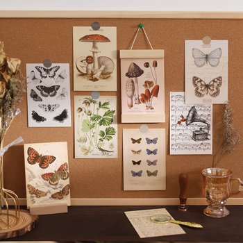 Αυτοκόλλητα τοίχου με ρετρό πεταλούδες, 30 καρτ ποστάλ, για υπνοδωμάτιο, χαρτί
