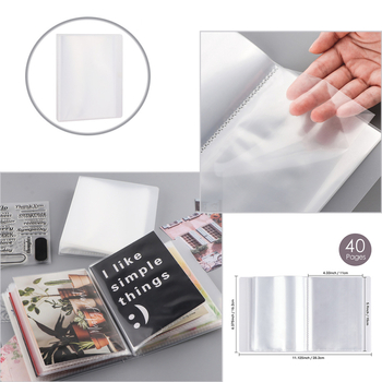 Διάφανο άλμπουμ αποθήκευσης φωτογραφιών και καρτ ποστάλ, με PP κάλυμμα, 40 εσωτερικές σελίδες, TT730