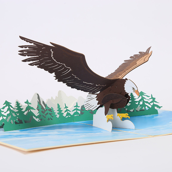 Carte de felicitare - decupaj 3D din hârtie, cu motiv aripilor Dapeng, realizată manual, stil japonez, hârtie specială