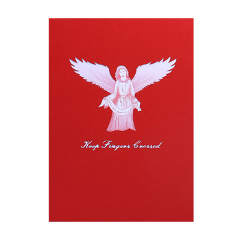 Κάρτα ευχών με 3D άγγελο - χειροποίητη από ειδικό χαρτί, διπλωτή