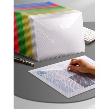 A4 διαφανής αδιάβροχος φάκελος αρχείων με κλείσιμο τύπου snap, μεγάλης χωρητικότητας για έγγραφα γραφείου και εξετάσεις μαθητών, υλικό PP, δυνατότητα λογότυπου