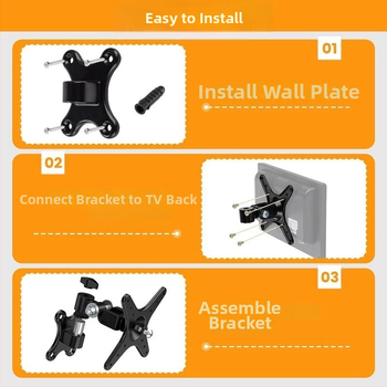 Στήριγμα οθόνης τοίχου από κράμα αλουμινίου, τηλεσκοπική ρύθμιση και περιστροφή, καθολικό για οθόνες