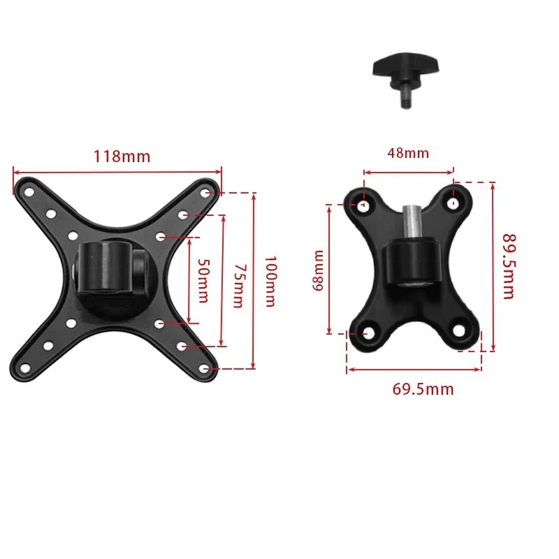 Στήριγμα οθόνης τοίχου από κράμα αλουμινίου, τηλεσκοπική ρύθμιση και περιστροφή, καθολικό για οθόνες
