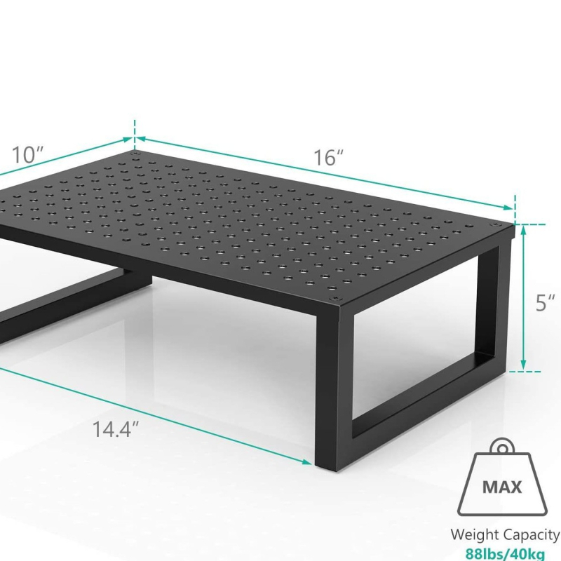 Ανυψωτικό τραπεζάκι για φορητό υπολογιστή και οθόνη, Σιδερένια κατασκευή, Συμβατό με 17 ιντσών φορητό, Μοντέλο T5, Βάρος 1,15 kg, Τύπος γραφείου