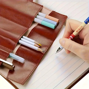 Excellent кожена чанта в европейски стил — луксозна, многофункционална чанта за козметика и моливи, универсална употреба