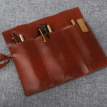 Excellent δερμάτινη τσάντα σε ευρωπαϊκό στυλ — πολυτελής, πολυχρηστική θήκη για καλλυυντικά και μολύβια, καθολική χρήση