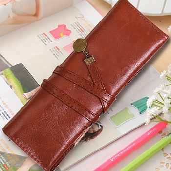 Excellent δερμάτινη τσάντα σε ευρωπαϊκό στυλ — πολυτελής, πολυχρηστική θήκη για καλλυυντικά και μολύβια, καθολική χρήση