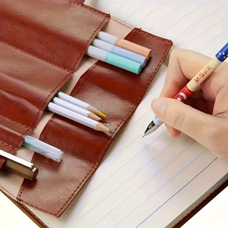 Excellent кожена чанта в европейски стил — луксозна, многофункционална чанта за козметика и моливи, универсална употреба