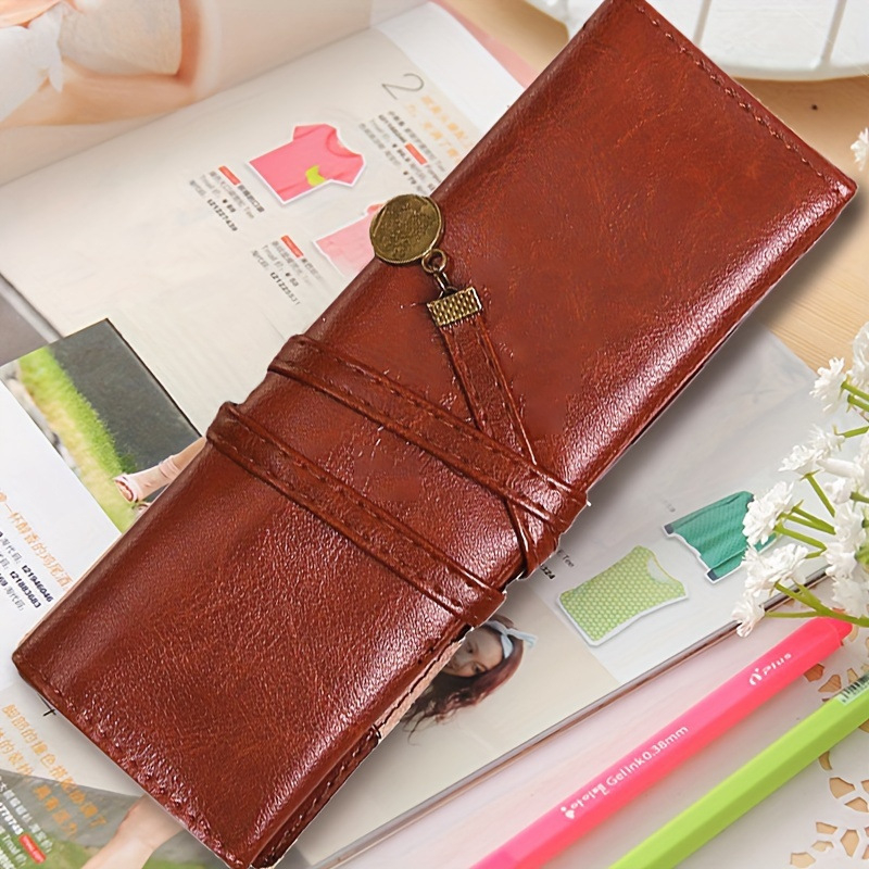 Excellent кожена чанта в европейски стил — луксозна, многофункционална чанта за козметика и моливи, универсална употреба