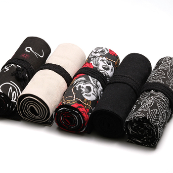 Gold Silk θήκη μολυβιών από καμβά — Μεγάλης χωρητικότητας θήκη γραφικών ειδών, στυλ από ύφασμα