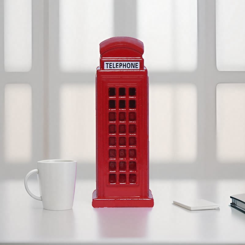 Stolna dekoracija – telefonska govornica od britanske legure, Lin point (Materijal: legura; Kategorija: telefonska govornica)
