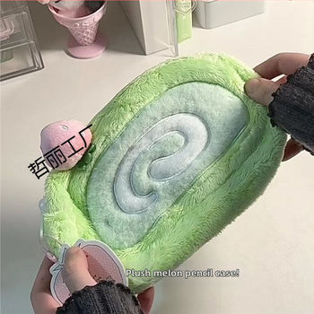 Κασετίνα μολυβίων από καμβά με βελούδινο σχέδιο Honeydew Swiss Roll, Κορεάτικου στυλ, δημιουργικός και ευέλικτος οργανωτής γραφείου για μαθητές