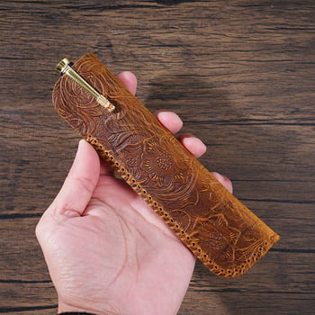 Etui za olovku i nož od prave kože, ručna izrada, vrhunska koža s gornjim slojem, retro dizajn, zaštitna torbica, poklon