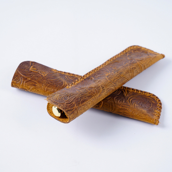 Θήκη μολυβιών και θήκη μαχαιριού από γνήσιο δέρμα – χειροποίητη κατασκευή, πρώτο στρώμα βοδινού δέρματος με μοτίβο Tang Grass, Love Leather Goods, Unisex