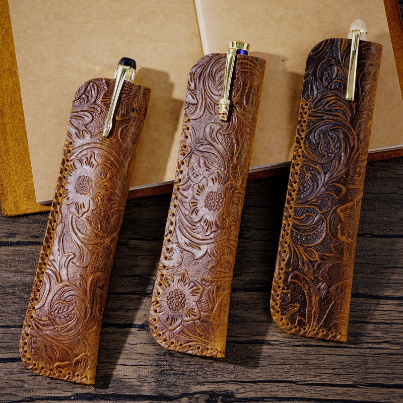Etui za olovku i nož od prave kože, ručna izrada, vrhunska koža s gornjim slojem, retro dizajn, zaštitna torbica, poklon