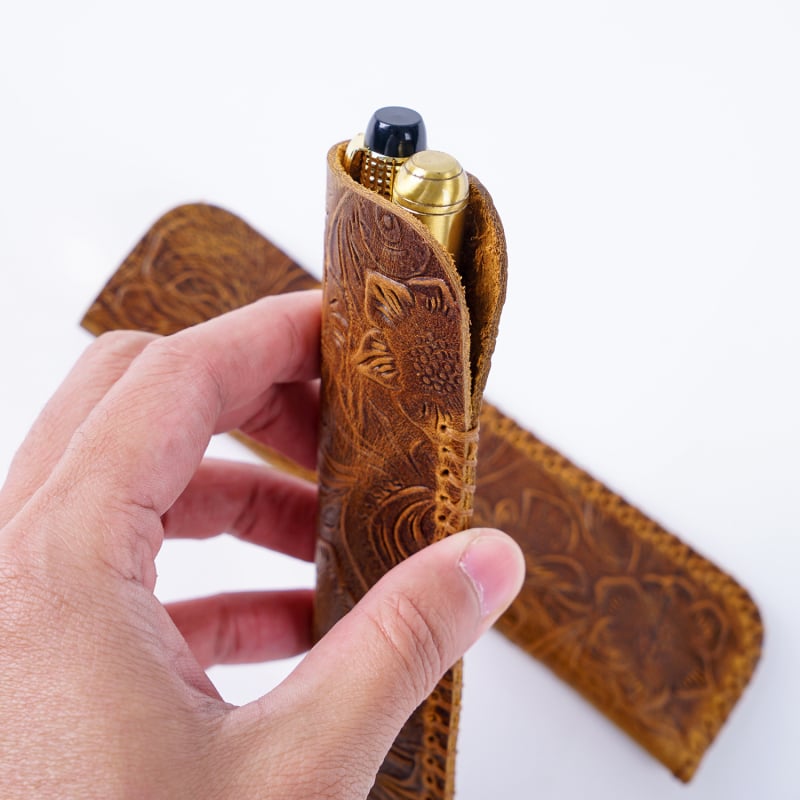Etui za olovku i nož od prave kože, ručna izrada, vrhunska koža s gornjim slojem, retro dizajn, zaštitna torbica, poklon