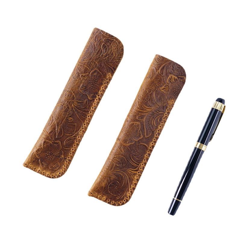 Etui za olovku i nož od prave kože, ručna izrada, vrhunska koža s gornjim slojem, retro dizajn, zaštitna torbica, poklon