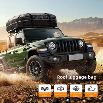 Visiškai atsparus vandeniui stogo bagažo dėžė, universali suderinamumas, 425 L talpa, modelis CH42-55, tvirtinimas juostomis