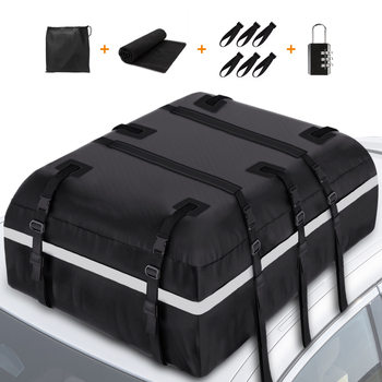 Visiškai atsparus vandeniui stogo bagažo dėžė, universali suderinamumas, 425 L talpa, modelis CH42-55, tvirtinimas juostomis