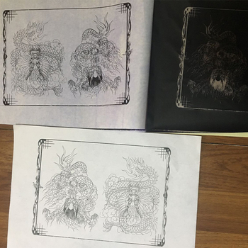 Χαρτί μεταφοράς τατουάζ, σετ 100 φύλλα, μηχανικά εκτυπωμένο, χειρογραφικά σχέδια