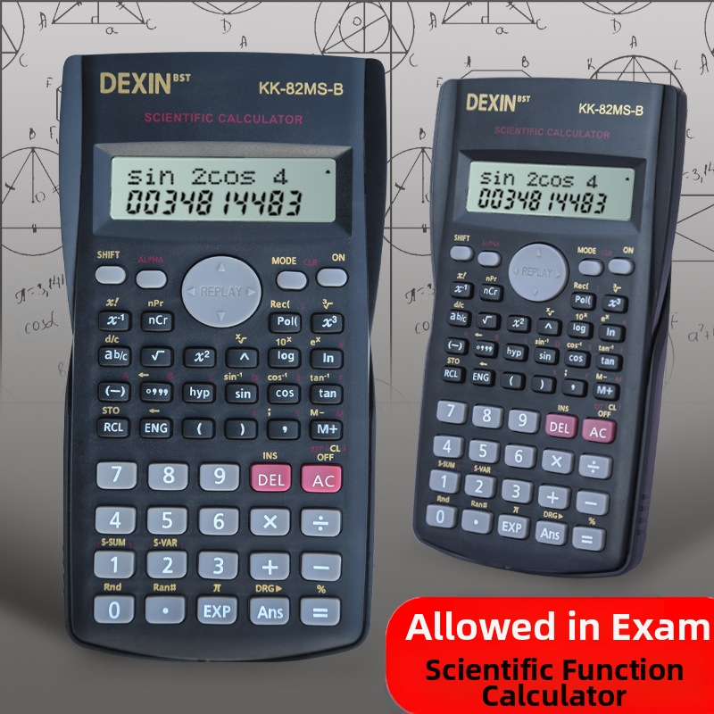 Υπολογιστής επιστημονικών λειτουργιών KK82MS-B/D, 13-ψήφια οθόνη, σώμα από PS, βάρος 120 g, με εκτυπωμένο λογότυπο