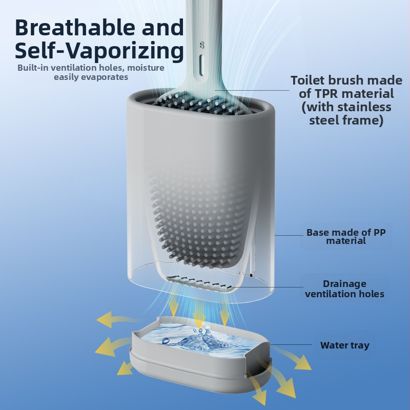 Sada štetcov na toaletu zo nehrdzavejúcej ocele s podstavcom a nástenným uchytením, dosahuje do všetkých kútov, hmotnosť 315,5 g