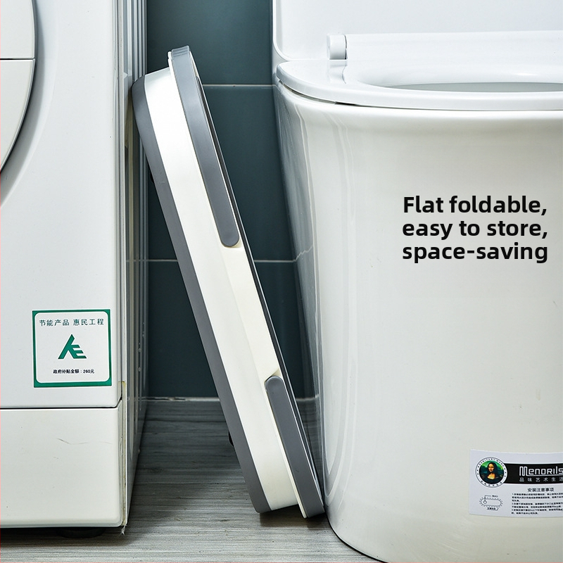 Портативна правоъгълна кофа за моп със сгъване и колелца, пластмасова (независима марка; пусната през 2024 г.; тегло 720 г)