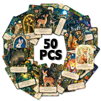 Κάρτες έμπνευσης με ζώα, 50 τεμάχια, απλός και μοντέρνος στυλ, διακόσμηση σπιτιού