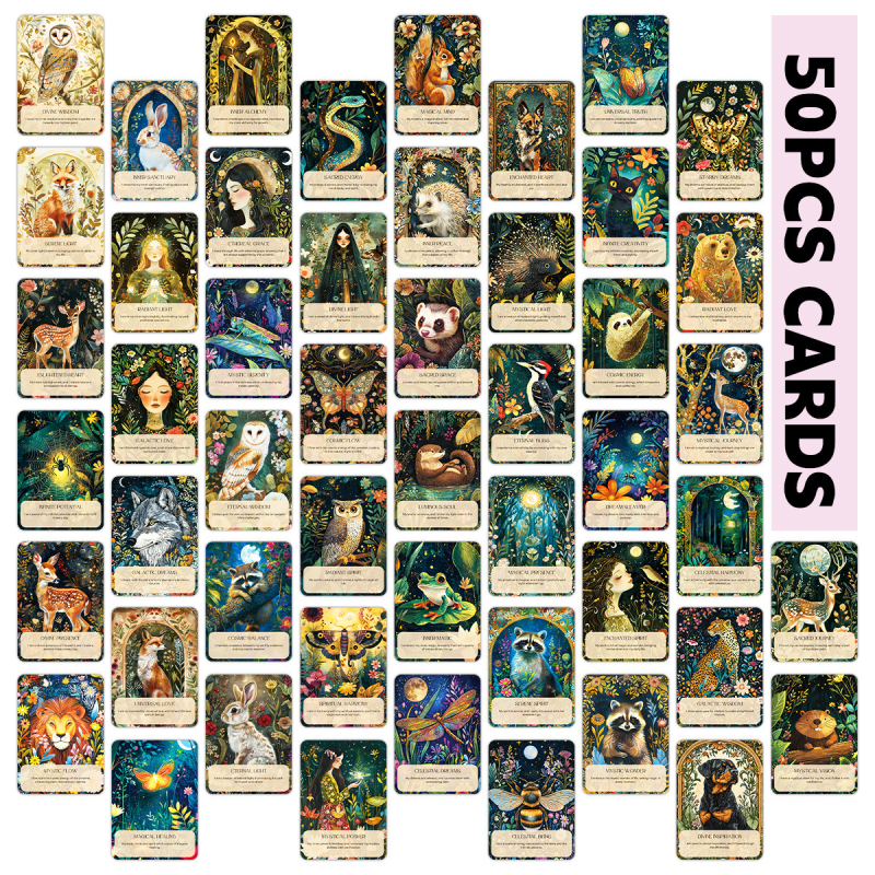 Κάρτες έμπνευσης με ζώα, 50 τεμάχια, απλός και μοντέρνος στυλ, διακόσμηση σπιτιού