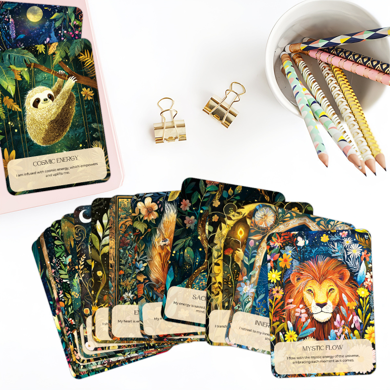 Κάρτες έμπνευσης με ζώα, 50 τεμάχια, απλός και μοντέρνος στυλ, διακόσμηση σπιτιού