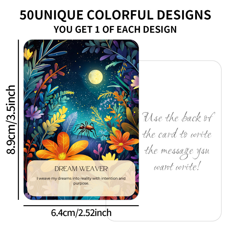 Κάρτες έμπνευσης με ζώα, 50 τεμάχια, απλός και μοντέρνος στυλ, διακόσμηση σπιτιού