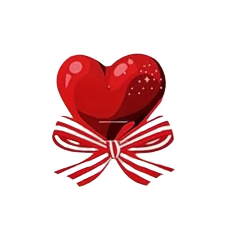 Širdies formos lizakių dekoracinės kortelės – iš kartono, 50 vnt., opp pakuotėje