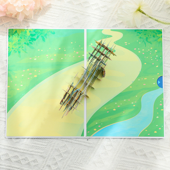 3D Κάρτα Γενεθλίων με Χαρτινό Γλυπτό Ποδηλάτου, Χειροποίητη σε Ειδικό Χαρτί, Αγροτικό Στυλ