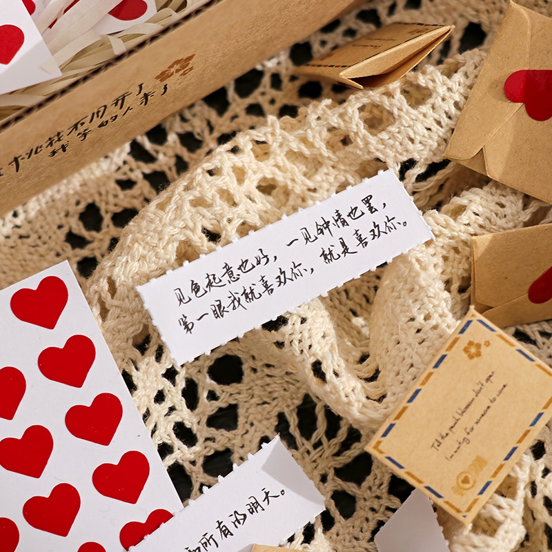 Mini romantisku vēstuļu komplekts ar izpausmēm aploksnēm, aploksnes stilā, pielāgojams, kā dāvana Valentīna dienā