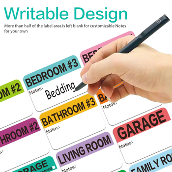 Mammoth PVC αυτοκόλλητες ετικέτες κιβωτίων μετακόμισης, τετράγωνες, 600 τεμάχια