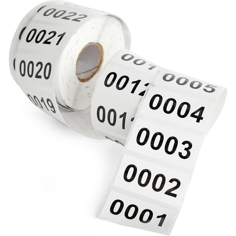 Samoljepljiva PVC pravokutna naljepnica za broj inventara u live studiju, izrezana, debljina 0,1 mm, prilagodljivo, 1000 kom/rol, 2 rolama